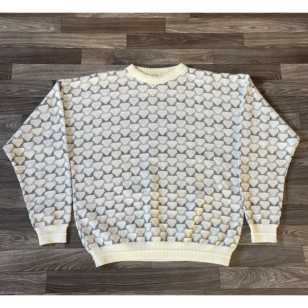 Vintage Willow Bay Acrylic Knit Sweater Men’s XL Geometric Textured Hipster